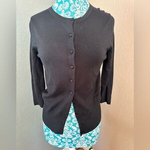 Grace Elements Charcoal Knit black cardigan. Fall and winter. Preppy. NWOT